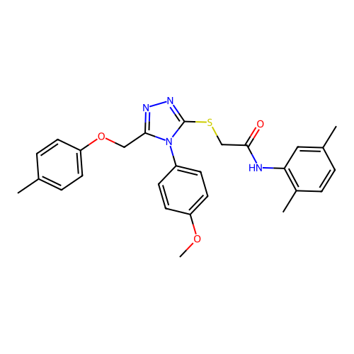 N-(2,5-dimethylphenyl)-2-((4-(4-methoxyphenyl)-5-((p-tolyloxy)methyl)-4H-1,2,4-triazol-3-yl)thio)acetamide structure