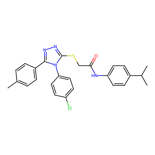 2-{[4-(4-chlorophenyl)-5-(4-methylphenyl)-4H-1,2,4-triazol-3-yl]sulfanyl}-N-[4-(propan-2-yl)phenyl]acetamide structure