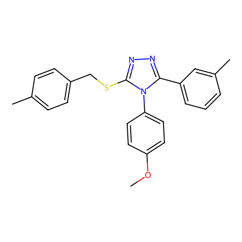 4-(4-methoxyphenyl)-3-(3-methylphenyl)-5-{[(4-methylphenyl)methyl]sulfanyl}-4H-1,2,4-triazole structure