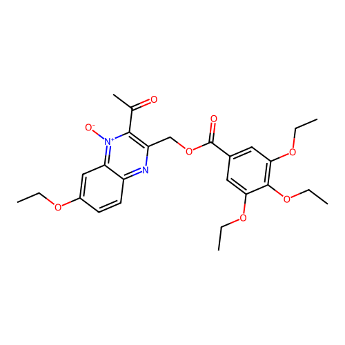 (3-Acetyl-6-ethoxy-4-oxidoquinoxalin-4-ium-2-yl)methyl 3,4,5-triethoxybenzoate structure