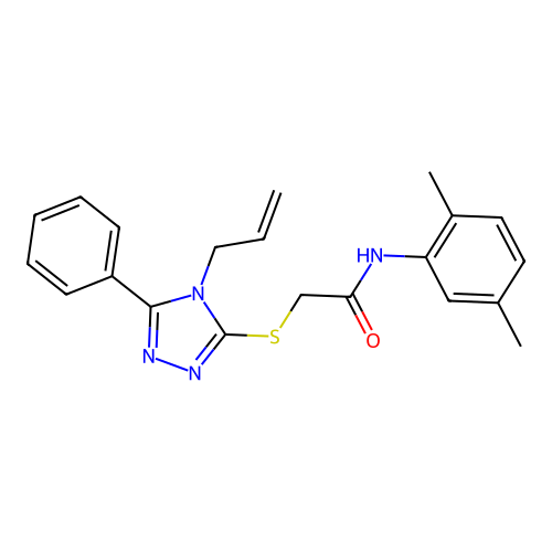 N-(2,5-dimethylphenyl)-2-{[5-phenyl-4-(prop-2-en-1-yl)-4H-1,2,4-triazol-3-yl]sulfanyl}acetamide structure