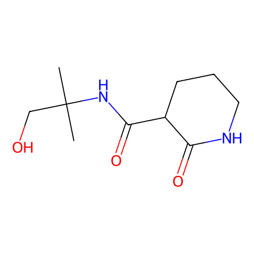 N-(1-hydroxy-2-methylpropan-2-yl)-2-oxopiperidine-3-carboxamide structure