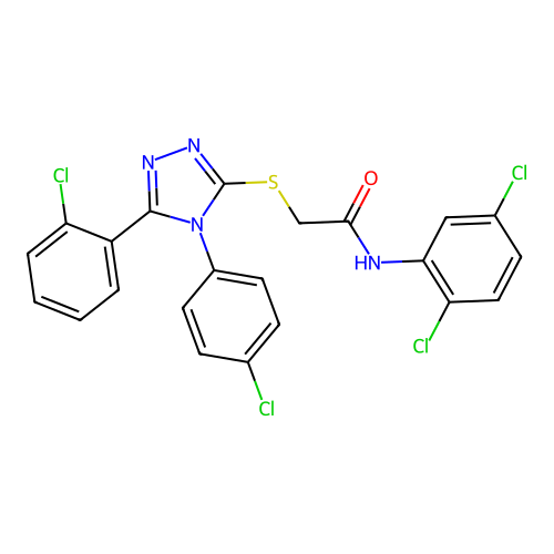 2-{[5-(2-chlorophenyl)-4-(4-chlorophenyl)-4H-1,2,4-triazol-3-yl]sulfanyl}-N-(2,5-dichlorophenyl)acetamide structure