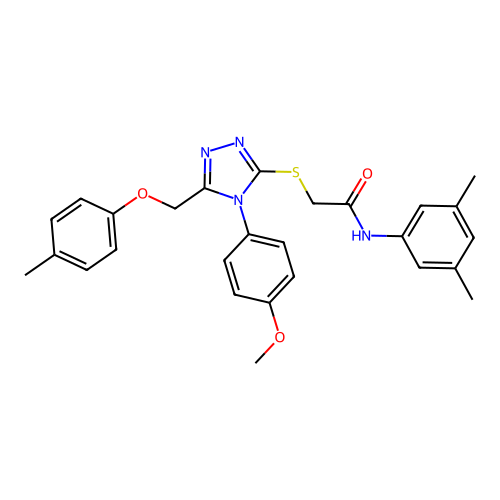 N-(3,5-dimethylphenyl)-2-((4-(4-methoxyphenyl)-5-((p-tolyloxy)methyl)-4H-1,2,4-triazol-3-yl)thio)acetamide structure