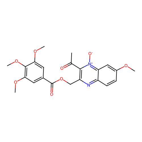 (3-Acetyl-6-methoxy-4-oxidoquinoxalin-4-ium-2-yl)methyl 3,4,5-trimethoxybenzoate structure