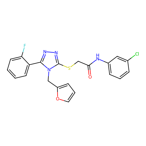 N-(3-chlorophenyl)-2-{[5-(2-fluorophenyl)-4-(furan-2-ylmethyl)-4H-1,2,4-triazol-3-yl]sulfanyl}acetamide structure