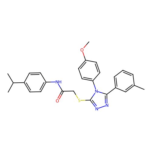 2-{[4-(4-methoxyphenyl)-5-(3-methylphenyl)-4H-1,2,4-triazol-3-yl]sulfanyl}-N-[4-(propan-2-yl)phenyl]acetamide structure