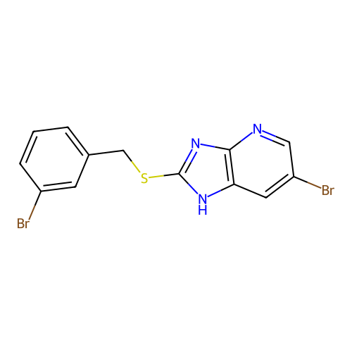 6-bromo-2-[(3-bromobenzyl)sulfanyl]-1H-imidazo[4,5-b]pyridine structure