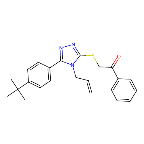 2-((4-allyl-5-(4-(tert-butyl)phenyl)-4H-1,2,4-triazol-3-yl)thio)-1-phenylethanone structure