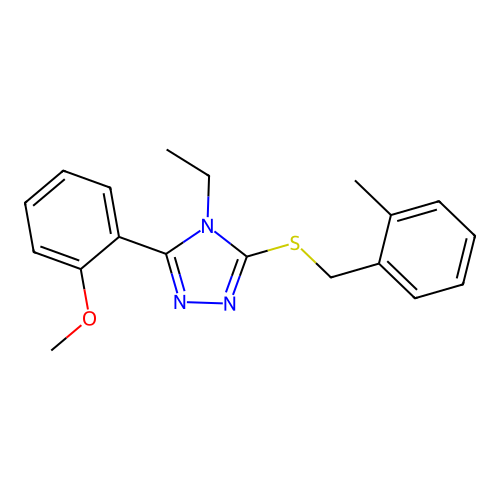 4-ethyl-3-(2-methoxyphenyl)-5-[(2-methylbenzyl)sulfanyl]-4H-1,2,4-triazole structure