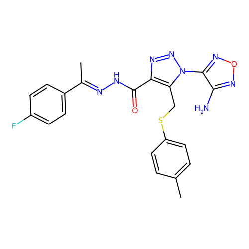 C21H19FN8O2S structure