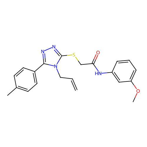 2-((4-allyl-5-(p-tolyl)-4H-1,2,4-triazol-3-yl)thio)-N-(3-methoxyphenyl)acetamide structure