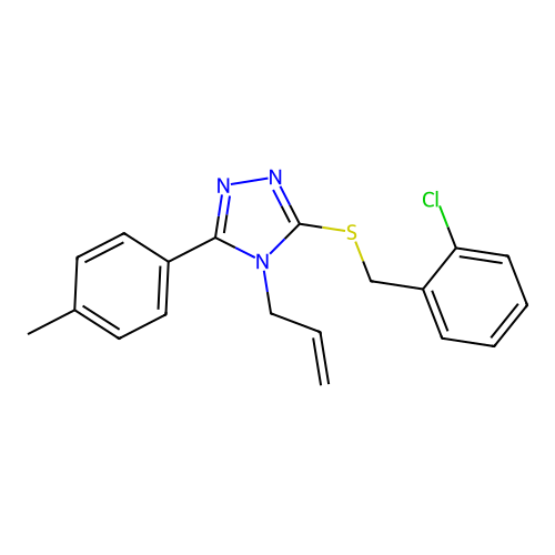 3-[(2-Chlorophenyl)methylthio]-5-(4-methylphenyl)-4-prop-2-enyl-1,2,4-triazole structure
