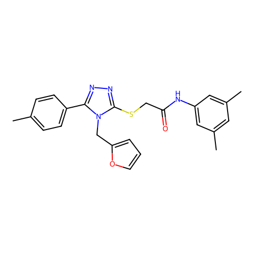 N-(3,5-dimethylphenyl)-2-{[4-(furan-2-ylmethyl)-5-(4-methylphenyl)-4H-1,2,4-triazol-3-yl]sulfanyl}acetamide structure