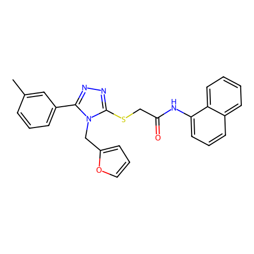 2-{[4-(furan-2-ylmethyl)-5-(3-methylphenyl)-4H-1,2,4-triazol-3-yl]sulfanyl}-N-(naphthalen-1-yl)acetamide structure
