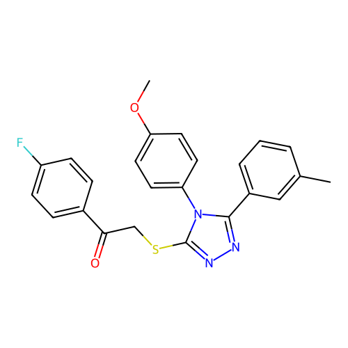 1-(4-fluorophenyl)-2-[[4-(4-methoxyphenyl)-5-(3-methylphenyl)-1,2,4-triazol-3-yl]sulfanyl]ethanone structure