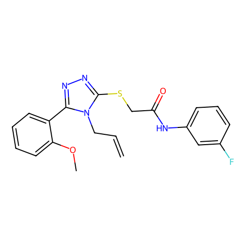 N-(3-fluorophenyl)-2-{[5-(2-methoxyphenyl)-4-(prop-2-en-1-yl)-4H-1,2,4-triazol-3-yl]sulfanyl}acetamide structure
