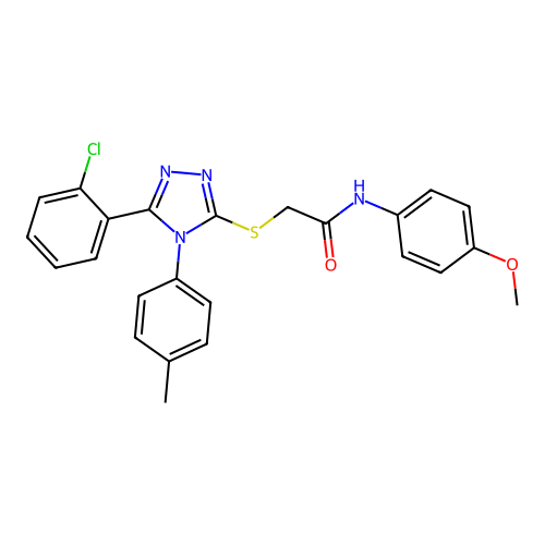 2-{[5-(2-chlorophenyl)-4-(4-methylphenyl)-4H-1,2,4-triazol-3-yl]sulfanyl}-N-(4-methoxyphenyl)acetamide structure