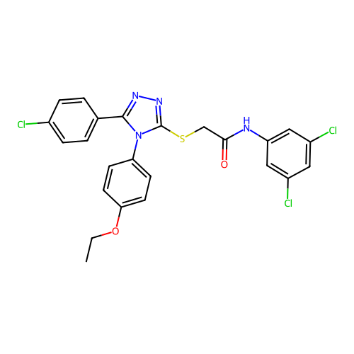 2-{[5-(4-chlorophenyl)-4-(4-ethoxyphenyl)-4H-1,2,4-triazol-3-yl]sulfanyl}-N-(3,5-dichlorophenyl)acetamide structure