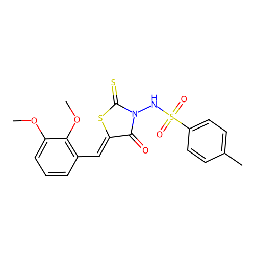 N-[(5Z)-5-(2,3-dimethoxybenzylidene)-4-oxo-2-thioxo-1,3-thiazolidin-3-yl]-4-methylbenzenesulfonamide structure