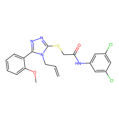 N-(3,5-dichlorophenyl)-2-[[5-(2-methoxyphenyl)-4-prop-2-enyl-1,2,4-triazol-3-yl]sulfanyl]acetamide structure
