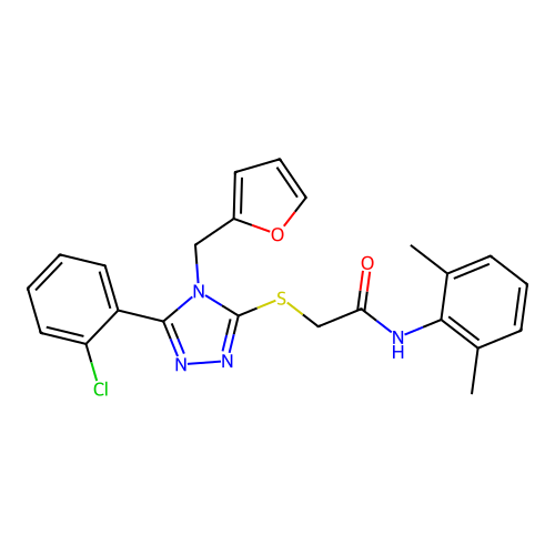 2-{[5-(2-chlorophenyl)-4-(furan-2-ylmethyl)-4H-1,2,4-triazol-3-yl]sulfanyl}-N-(2,6-dimethylphenyl)acetamide structure