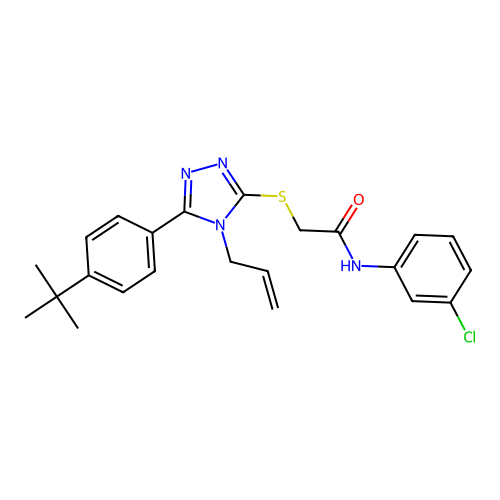 2-{[5-(4-tert-butylphenyl)-4-(prop-2-en-1-yl)-4H-1,2,4-triazol-3-yl]sulfanyl}-N-(3-chlorophenyl)acetamide structure
