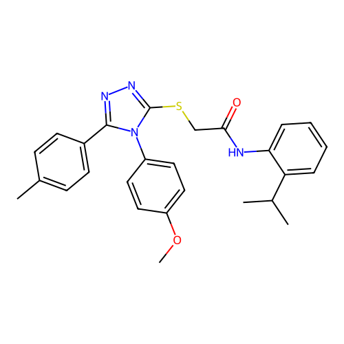 2-{[4-(4-methoxyphenyl)-5-(4-methylphenyl)-4H-1,2,4-triazol-3-yl]sulfanyl}-N-[2-(propan-2-yl)phenyl]acetamide structure