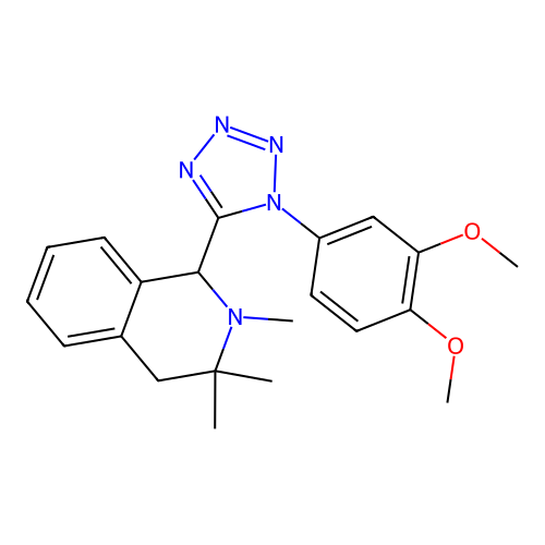1-[1-(3,4-dimethoxyphenyl)tetrazol-5-yl]-2,3,3-trimethyl-1,4-dihydroisoquinoline structure