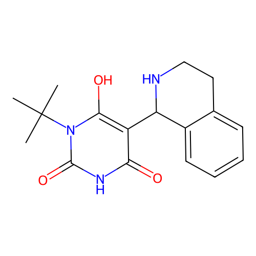 3-(tert-butyl)-6-hydroxy-5-(1,2,3,4-tetrahydroisoquinolin-1-yl)pyrimidine-2,4(1H,3H)-dione structure
