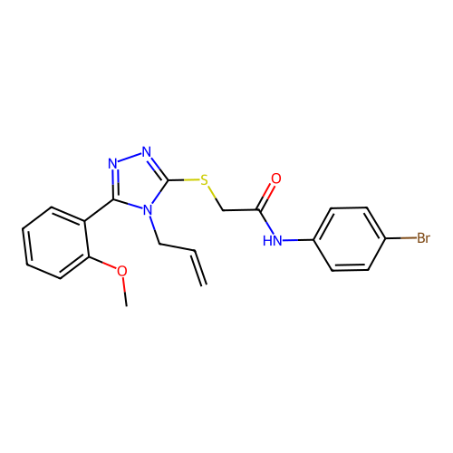 N-(4-bromophenyl)-2-[[5-(2-methoxyphenyl)-4-prop-2-enyl-1,2,4-triazol-3-yl]sulfanyl]acetamide structure