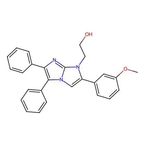 2-(2-(3-methoxyphenyl)-5,6-diphenyl-1H-imidazo[1,2-a]imidazol-1-yl)ethanol structure