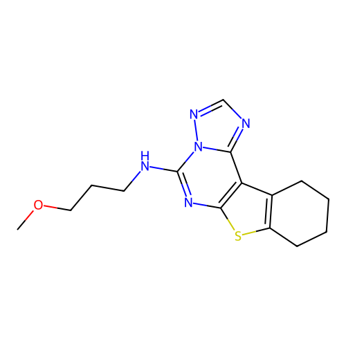 N-(3-methoxypropyl)-8,9,10,11-tetrahydro[1]benzothieno[3,2-e][1,2,4]triazolo[1,5-c]pyrimidin-5-amine structure