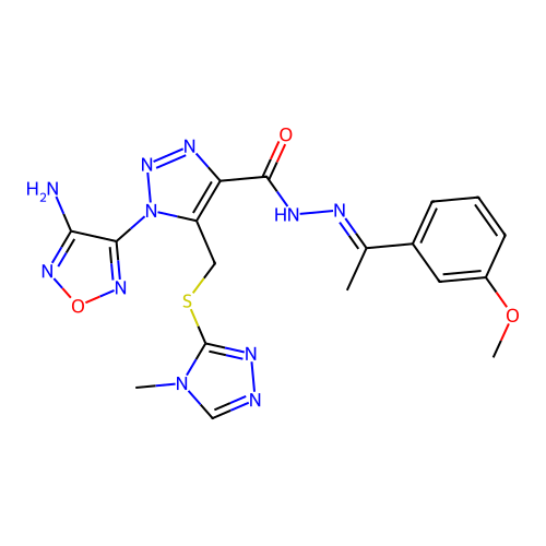 C18H19N11O3S structure
