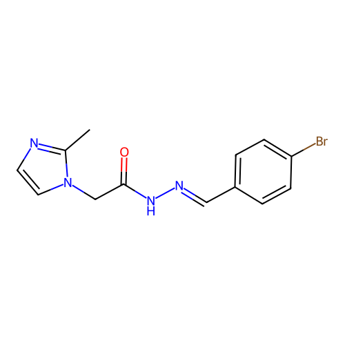 N'-[(E)-(4-bromophenyl)methylidene]-2-(2-methyl-1H-imidazol-1-yl)acetohydrazide structure