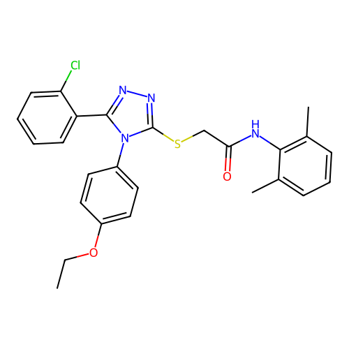 2-{[5-(2-chlorophenyl)-4-(4-ethoxyphenyl)-4H-1,2,4-triazol-3-yl]sulfanyl}-N-(2,6-dimethylphenyl)acetamide structure