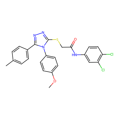 N-(3,4-dichlorophenyl)-2-{[4-(4-methoxyphenyl)-5-(4-methylphenyl)-4H-1,2,4-triazol-3-yl]sulfanyl}acetamide structure