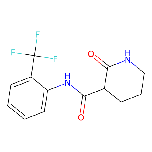 2-oxo-N-[2-(trifluoromethyl)phenyl]piperidine-3-carboxamide structure