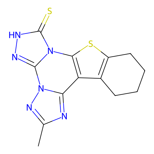 2-methyl-10,11,12,13-tetrahydro[1]benzothieno[3,2-e]bis[1,2,4]triazolo[4,3-a:1',5'-c]pyrimidine-7-thiol structure