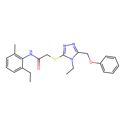 2-((4-ethyl-5-(phenoxymethyl)-4H-1,2,4-triazol-3-yl)thio)-N-(2-ethyl-6-methylphenyl)acetamide structure