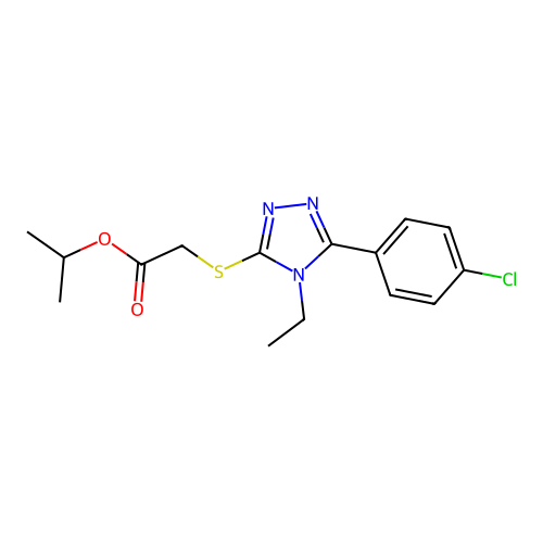 Methylethyl 2-[5-(4-chlorophenyl)-4-ethyl-1,2,4-triazol-3-ylthio]acetate structure