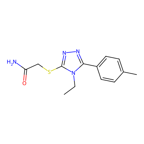 2-{[4-ethyl-5-(4-methylphenyl)-4H-1,2,4-triazol-3-yl]sulfanyl}acetamide structure