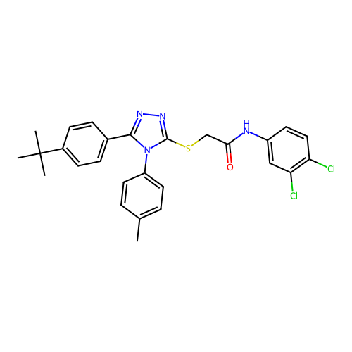 2-{[5-(4-tert-butylphenyl)-4-(4-methylphenyl)-4H-1,2,4-triazol-3-yl]sulfanyl}-N-(3,4-dichlorophenyl)acetamide structure