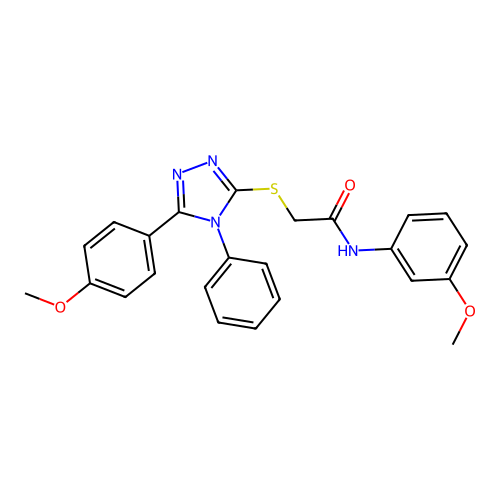 N-(3-methoxyphenyl)-2-{[5-(4-methoxyphenyl)-4-phenyl-4H-1,2,4-triazol-3-yl]sulfanyl}acetamide structure