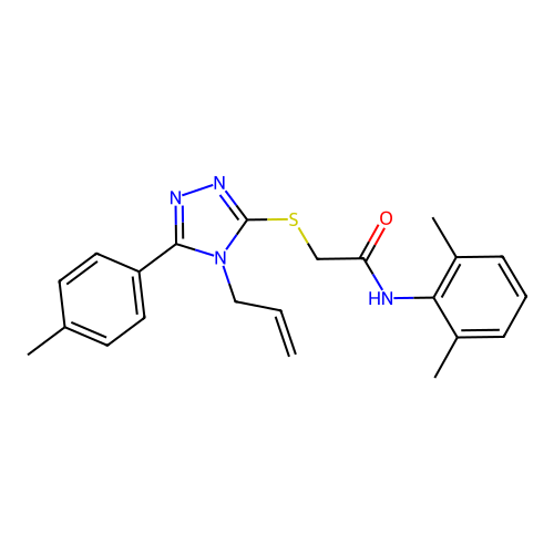 2-((4-allyl-5-(p-tolyl)-4H-1,2,4-triazol-3-yl)thio)-N-(2,6-dimethylphenyl)acetamide structure