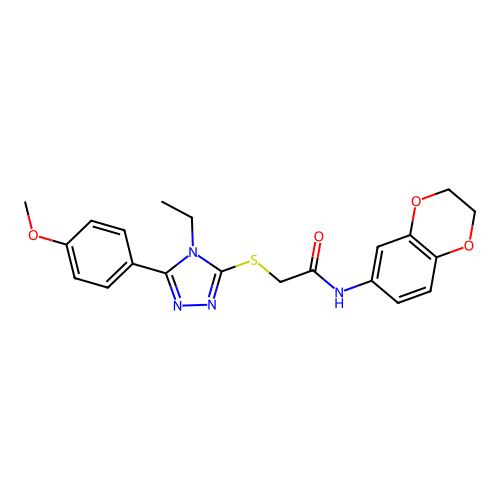 N-(2,3-dihydro-1,4-benzodioxin-6-yl)-2-{[4-ethyl-5-(4-methoxyphenyl)-4H-1,2,4-triazol-3-yl]sulfanyl}acetamide structure