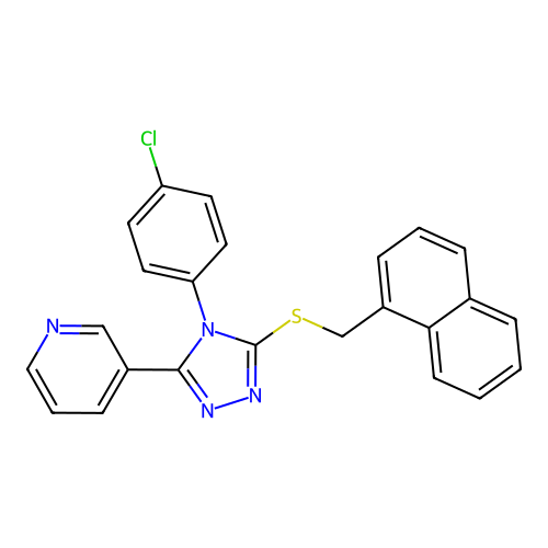 4-(4-Chlorophenyl)-3-(naphthylmethylthio)-5-(3-pyridyl)-1,2,4-triazole structure