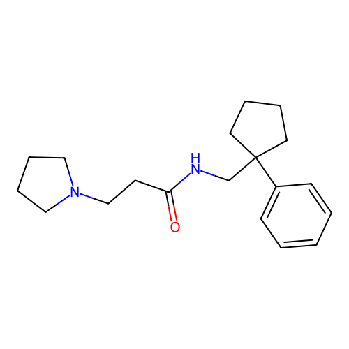 N-((1-phenylcyclopentyl)methyl)-3-(pyrrolidin-1-yl)propanamide structure