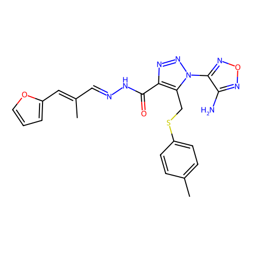 C21H20N8O3S structure