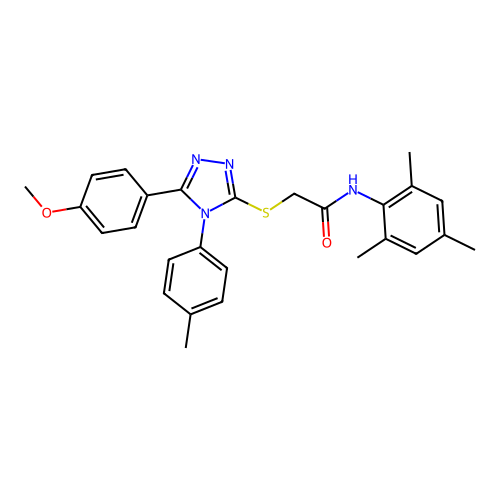 2-{[5-(4-methoxyphenyl)-4-(4-methylphenyl)-4H-1,2,4-triazol-3-yl]sulfanyl}-N-(2,4,6-trimethylphenyl)acetamide structure